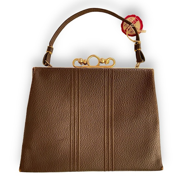 Vintage Handbags - Vintage 50’s Deadstock Handbag with Brass Closure